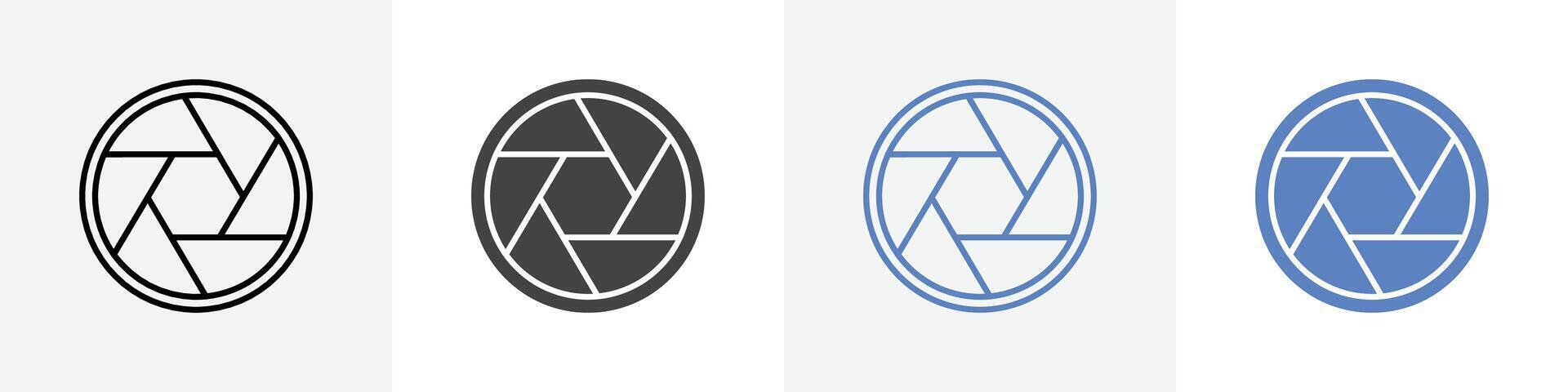 camera lens icon set use for web ui or app vector