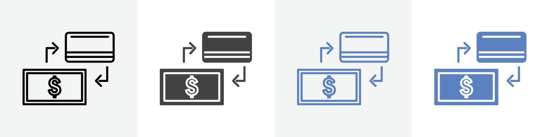 cash exchange icon set use for web ui or app vector