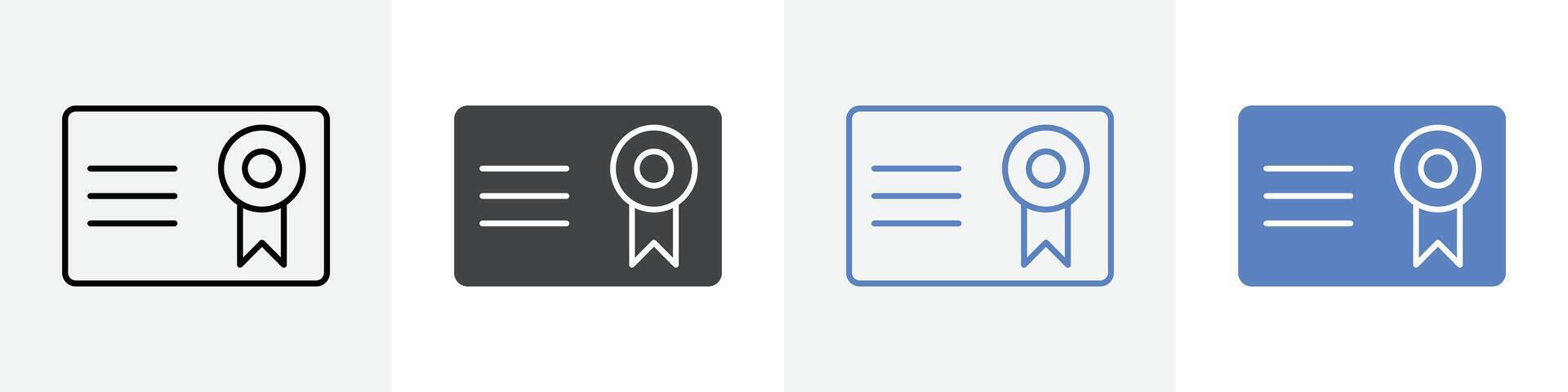 certificate icon set use for web ui or app vector