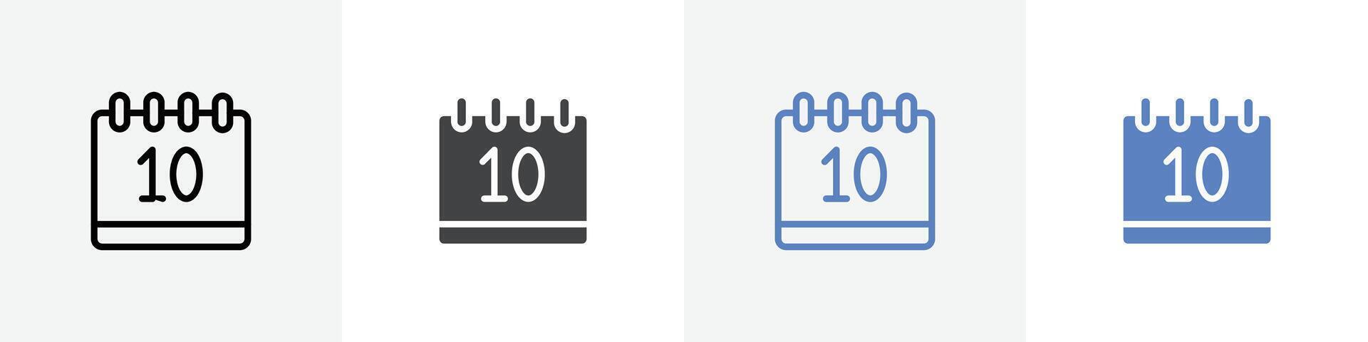 date 10 icon set use for web ui or app vector