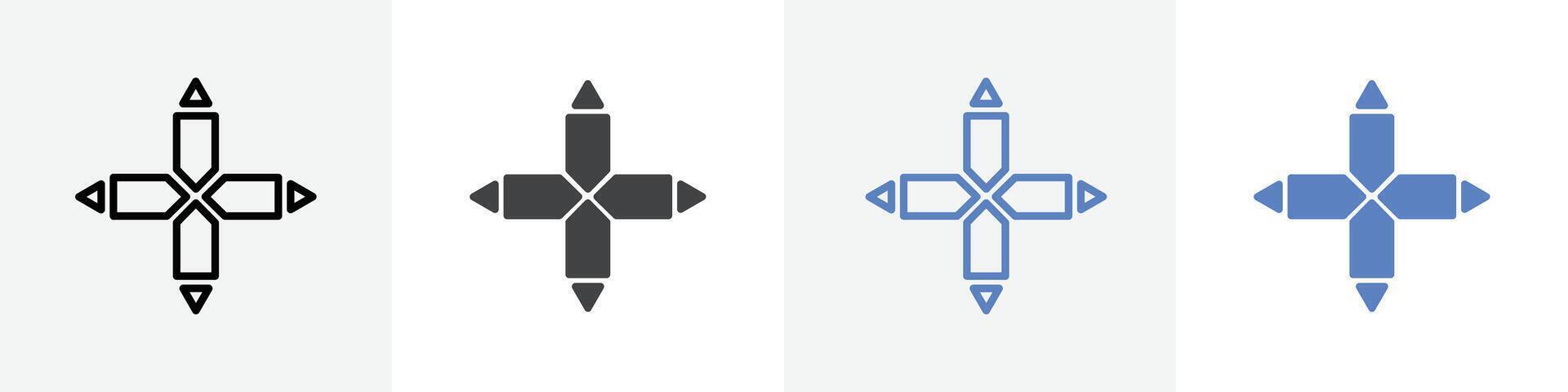 direction button icon set use for web ui or app vector