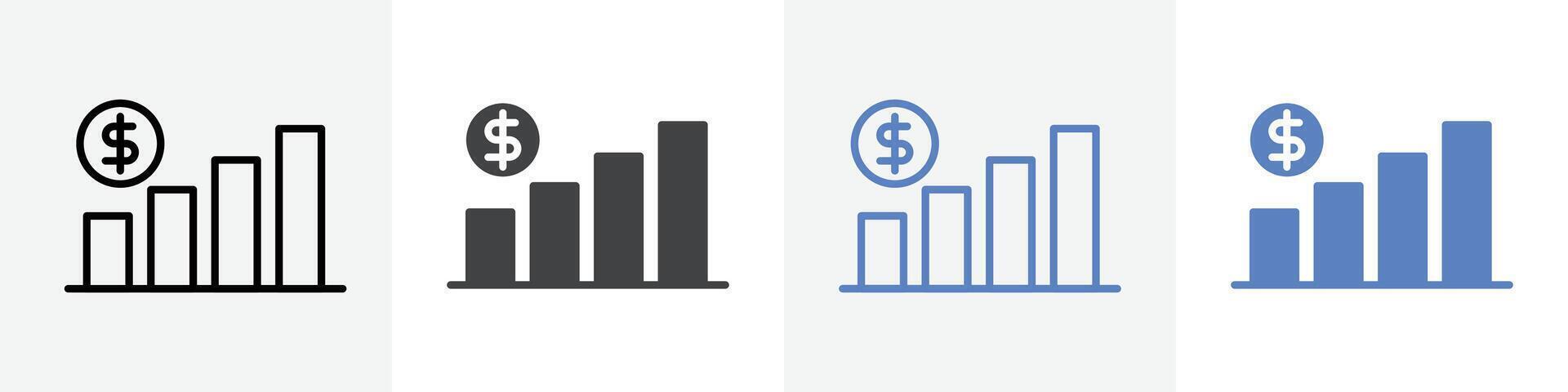 dollar rate icon set use for web ui or app vector