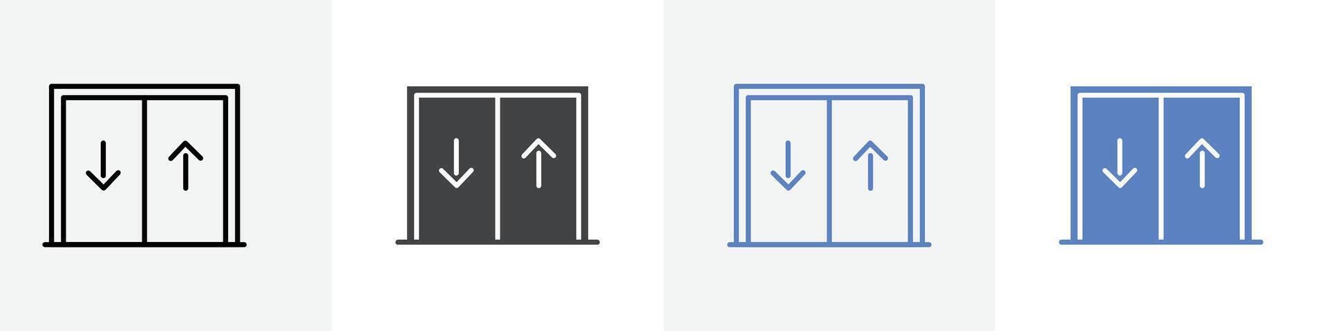 elevator icon set use for web ui or app vector