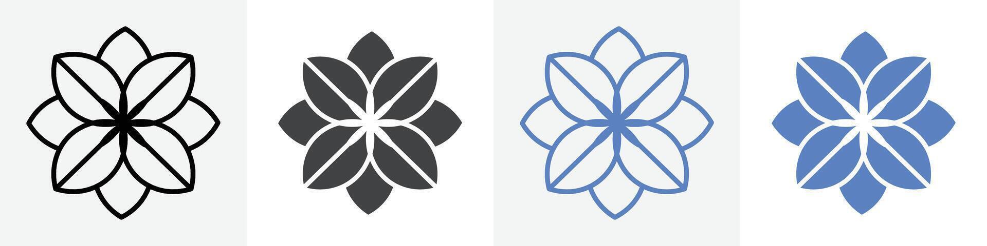 flower icon set use for web ui or app vector