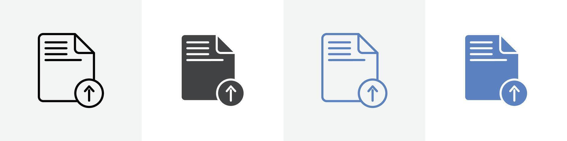 file upload icon set use for web ui or app vector