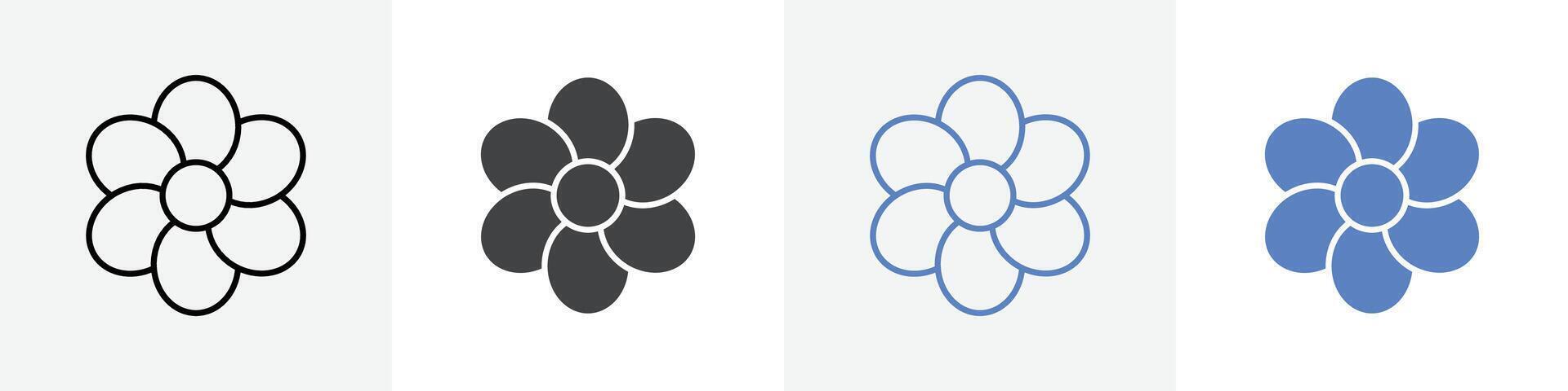 flower icon set use for web ui or app vector