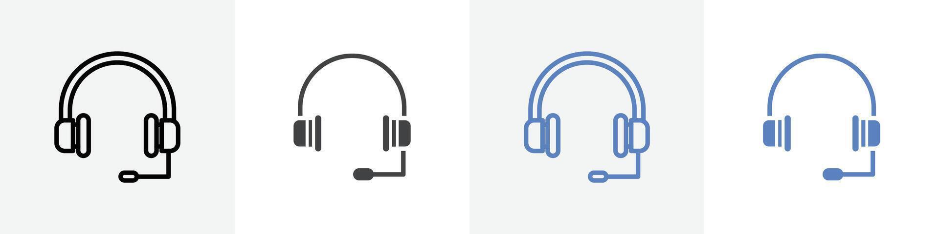 head set icon set use for web ui or app vector