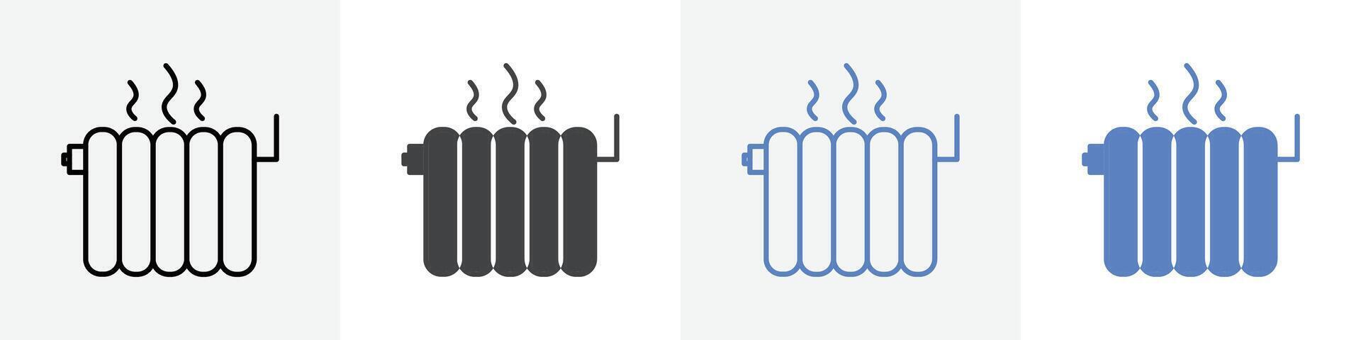 heater icon set use for web ui or app vector