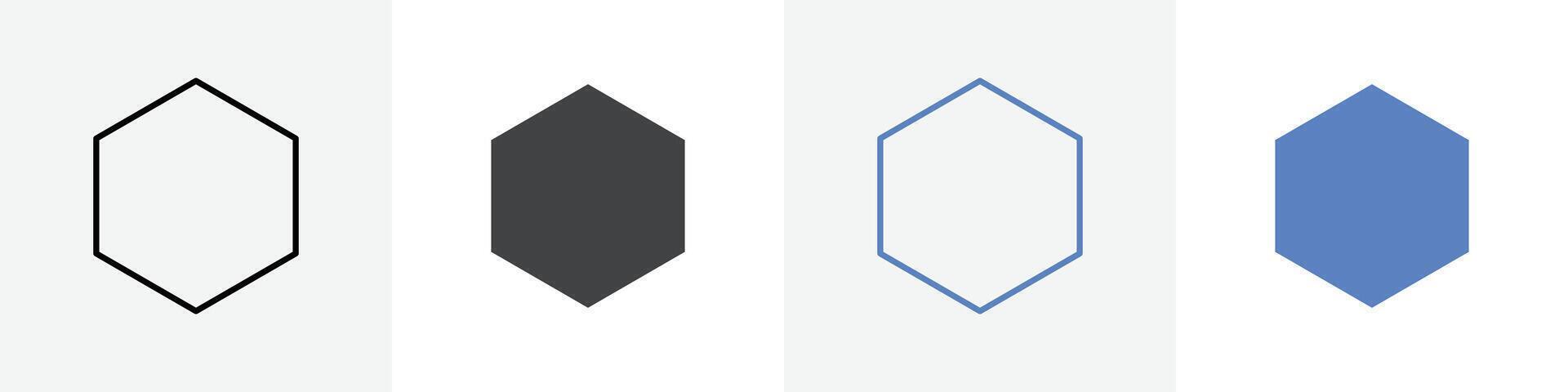 hexagon icon set use for web ui or app vector