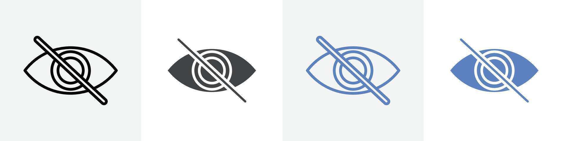 hide icon set use for web ui or app vector