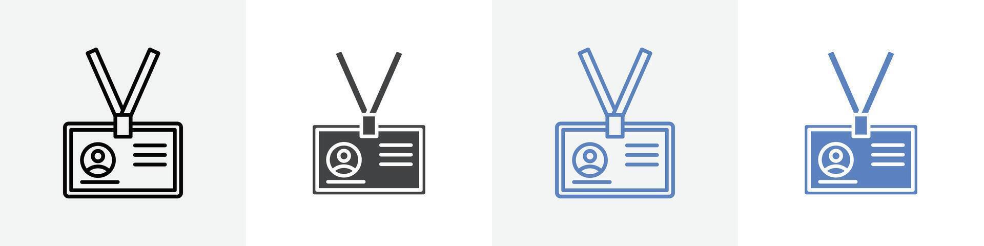 id card icon set use for web ui or app vector