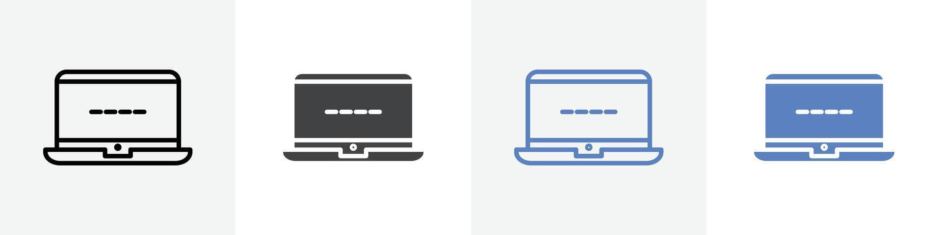 laptop icon set use for web ui or app vector