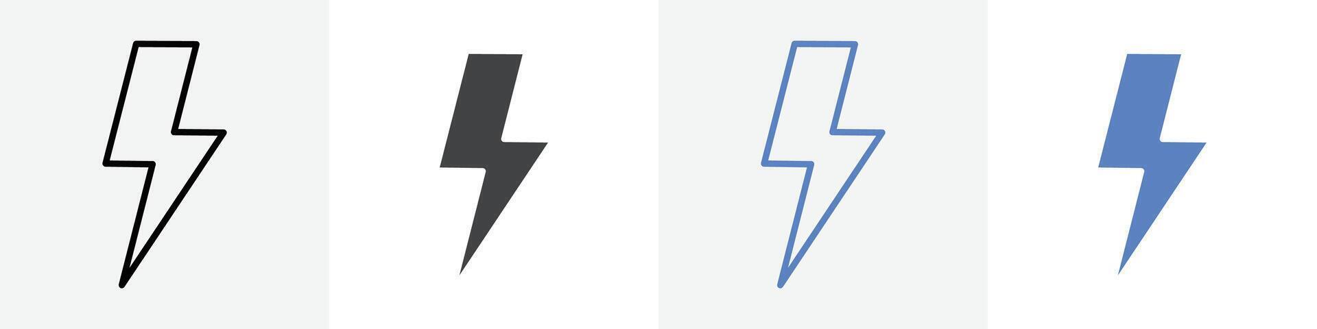 lightning icon set use for web ui or app vector