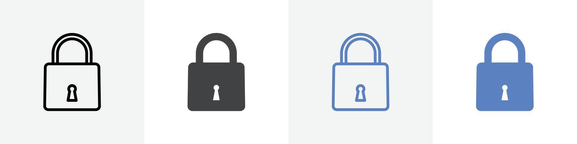 lock icon set use for web ui or app vector