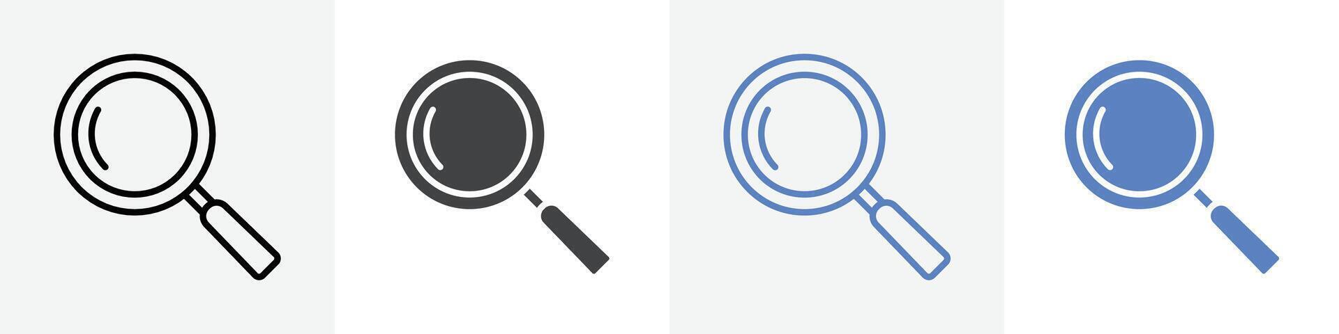 magnifying glass icon set use for web ui or app vector