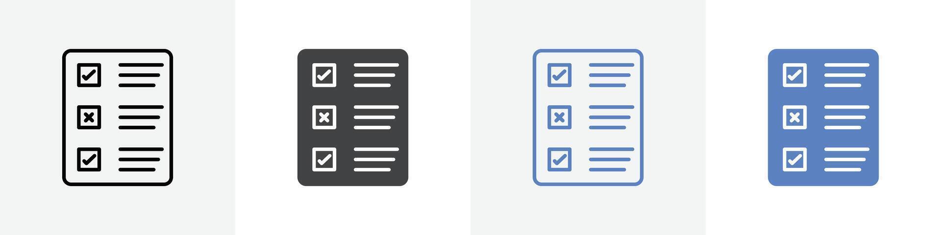 mcq sheet icon set use for web ui or app vector