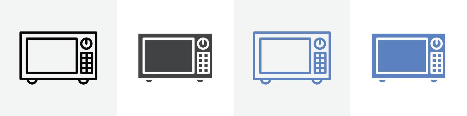 microwave icon set use for web ui or app vector