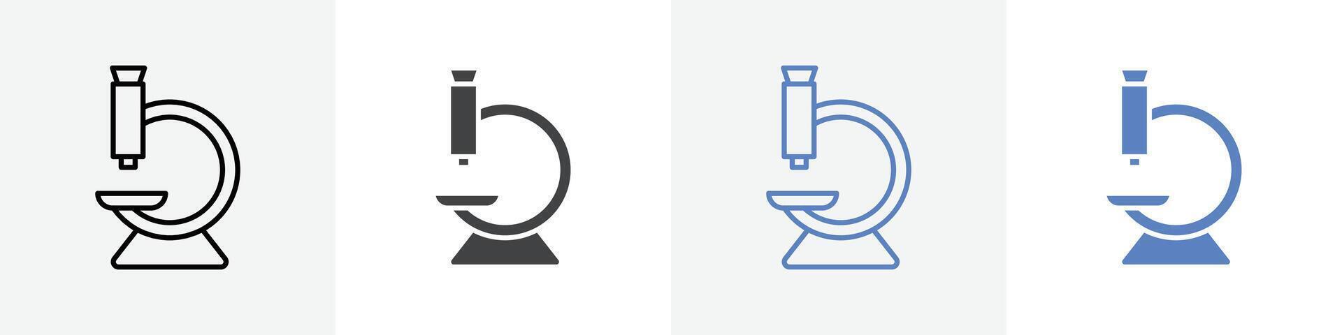 microscope icon set use for web ui or app vector