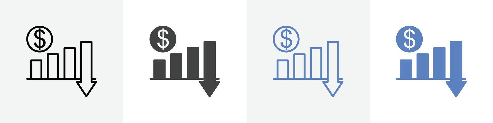 money value decrease icon set use for web ui or app 49868997 Vector Art ...
