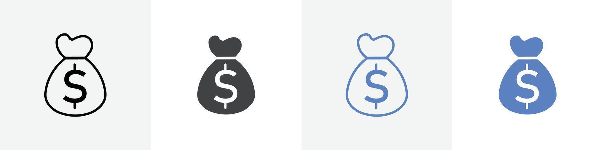 money sac icon set use for web ui or app vector