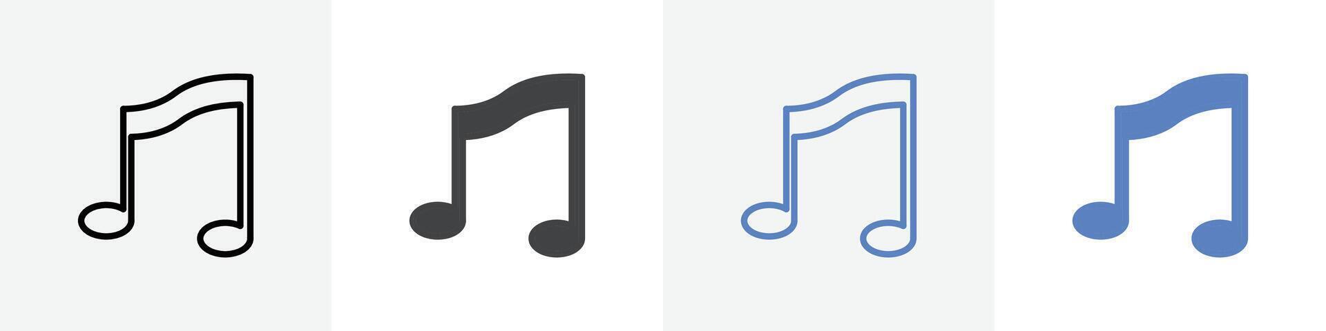 music node icon set use for web ui or app vector