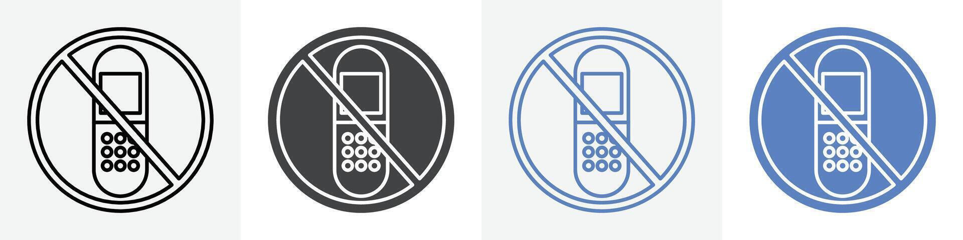 no flip phone icon set use for web ui or app vector