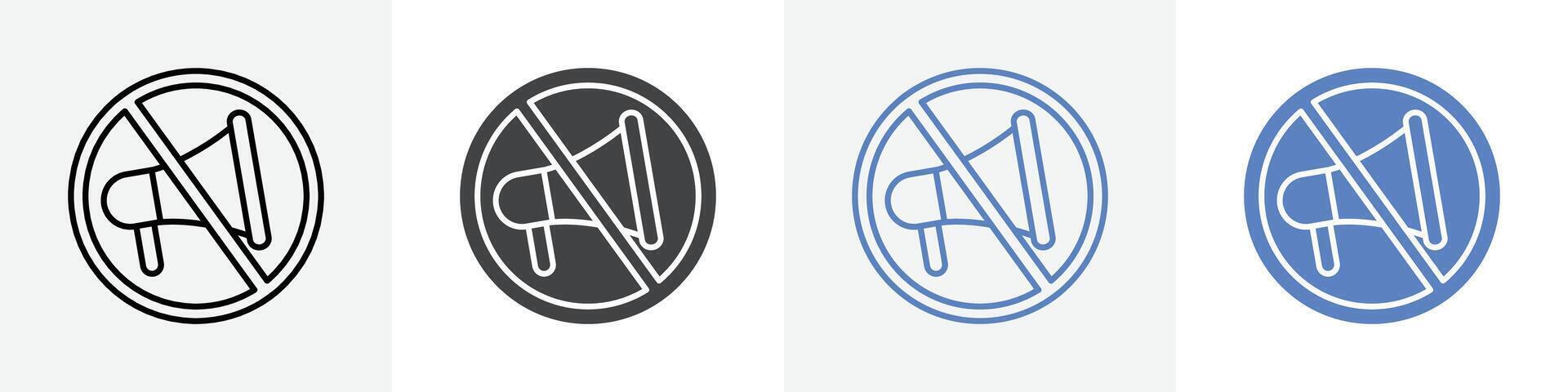 no loudspeaker icon set use for web ui or app vector