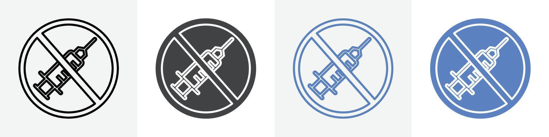 no injection icon set use for web ui or app vector