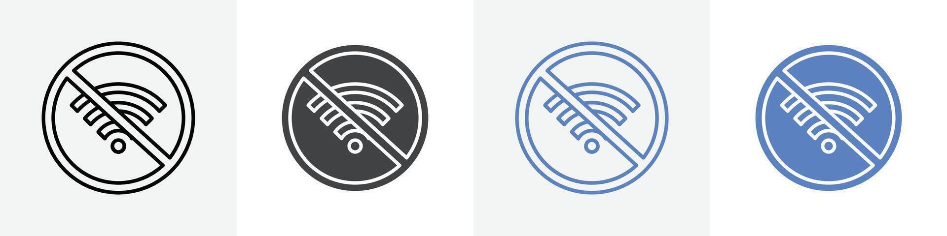 no wifi icon set use for web ui or app vector