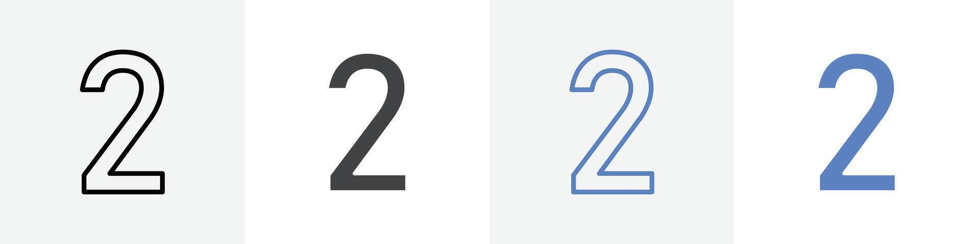 number 2 icon set use for web ui or app vector
