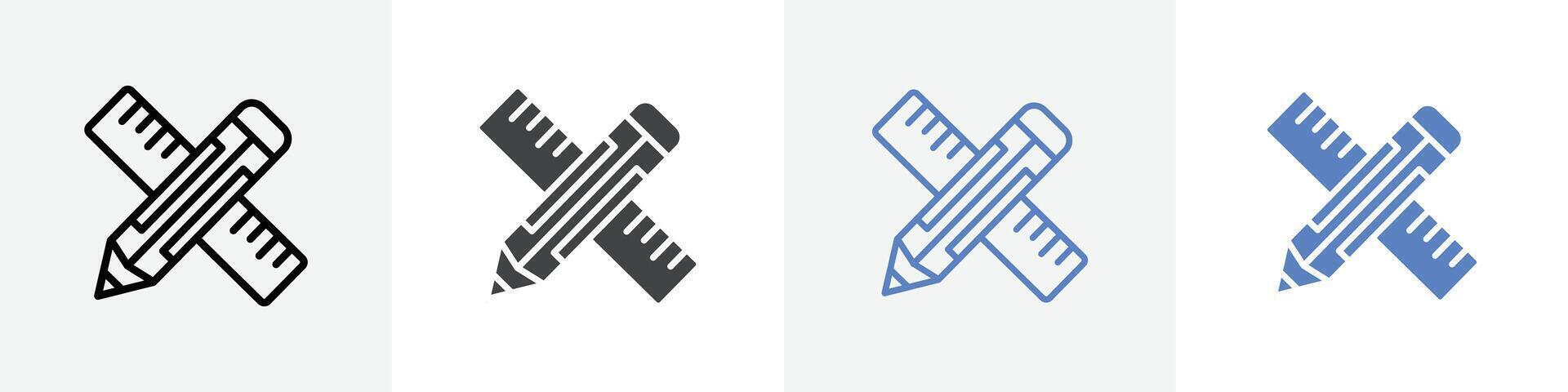 pencil scale icon set use for web ui or app vector