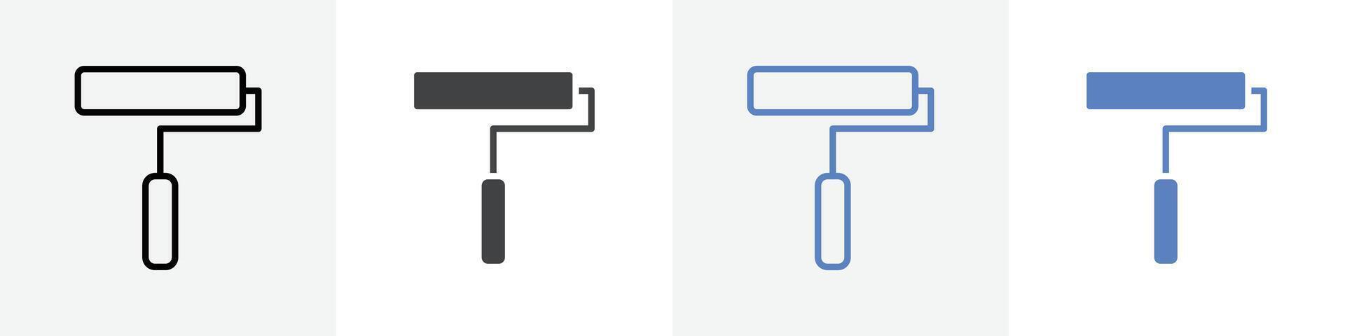 paint roller icon set use for web ui or app vector