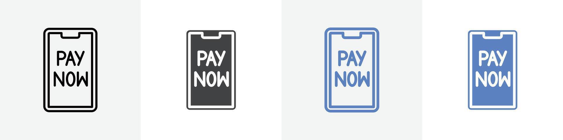pay now icon set use for web ui or app vector
