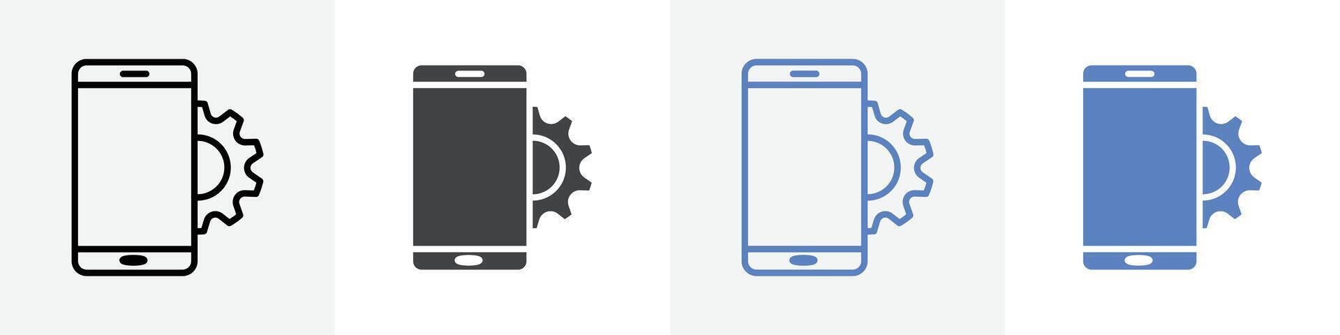 phone setting icon set use for web ui or app vector