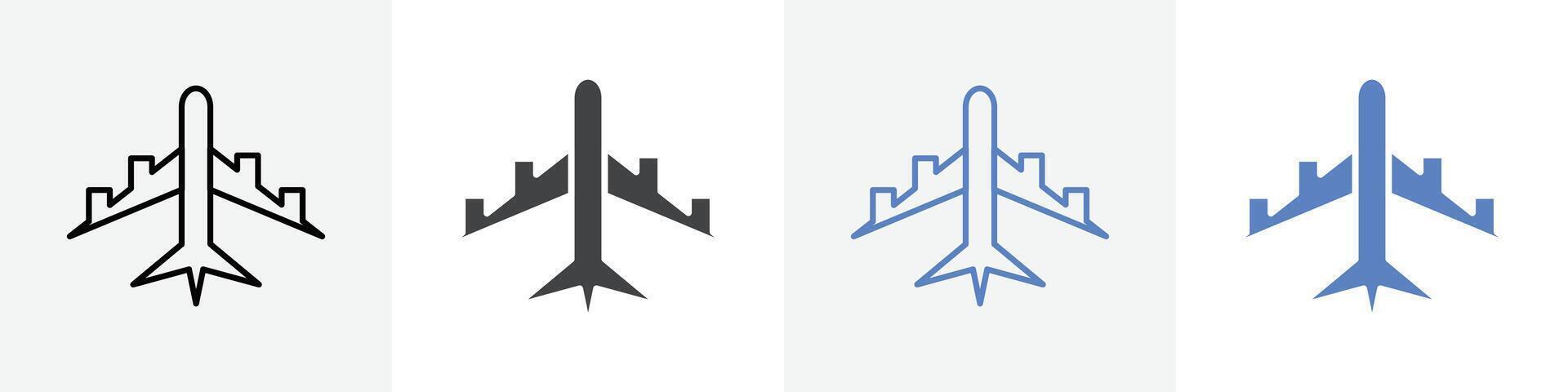 plane icon set use for web ui or app vector