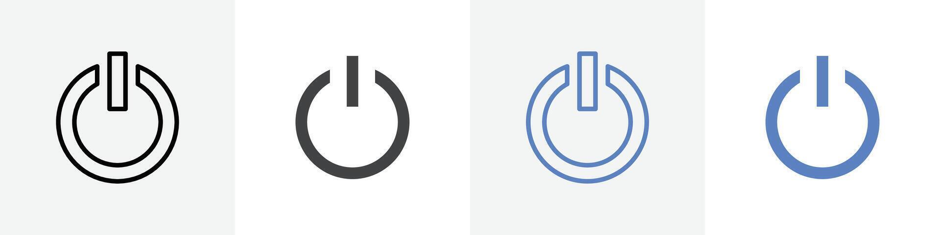power button icon set use for web ui or app vector