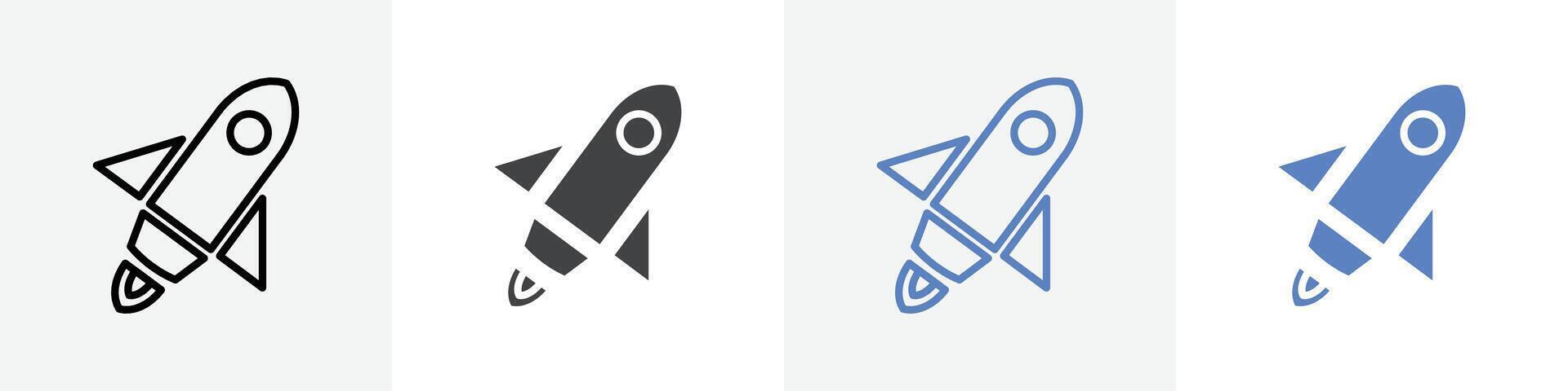 rocket icon set use for web ui or app vector