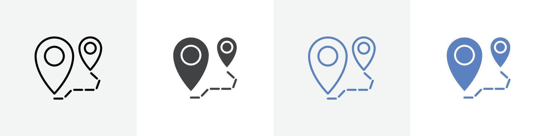 route icon set use for web ui or app vector