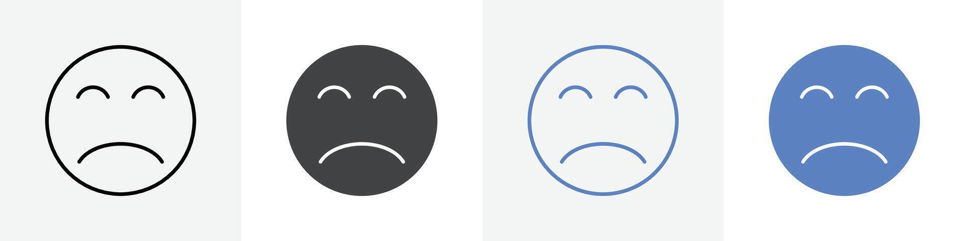 sad icon set use for web ui or app vector
