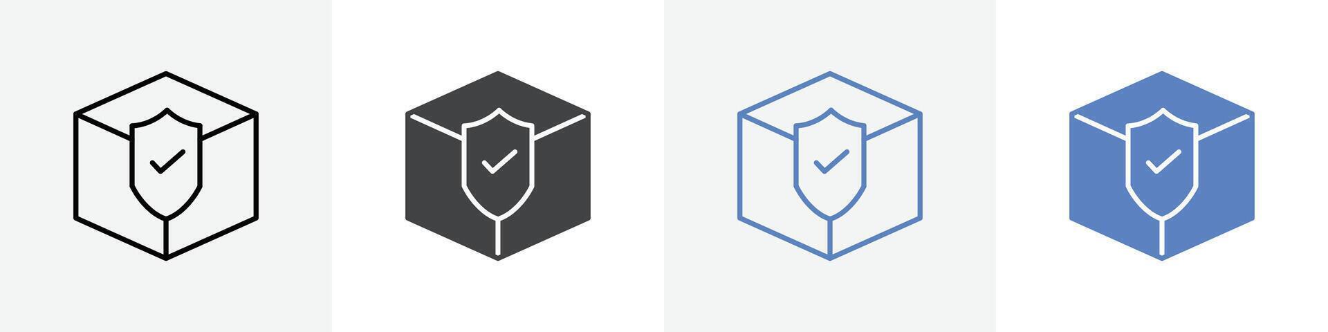 safe parcel icon set use for web ui or app vector
