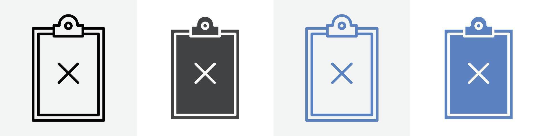 sheet with cross icon set use for web ui or app vector