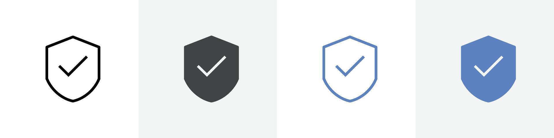 sheild icon set use for web ui or app vector