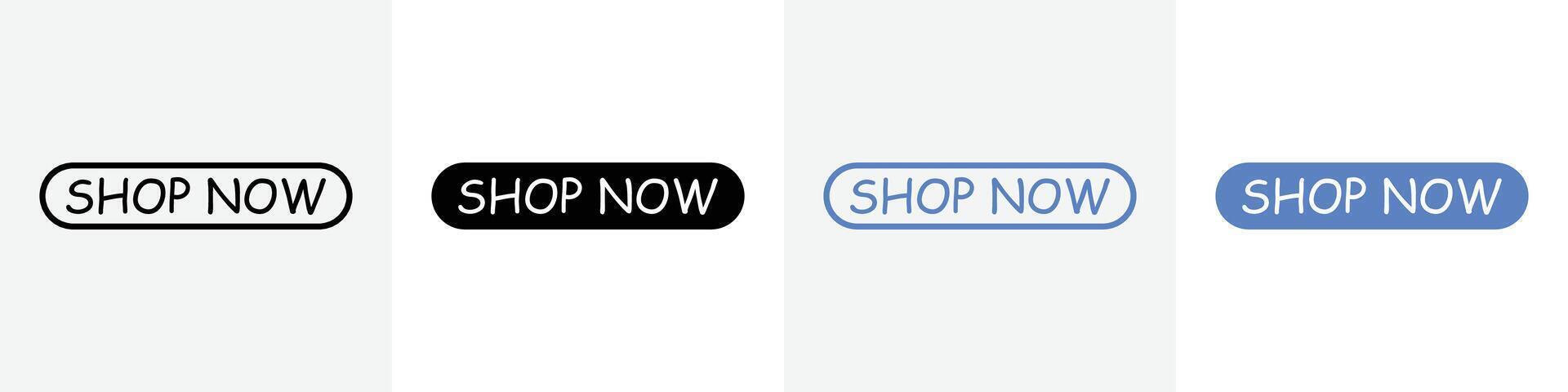 shop now button icon set use for web ui or app vector