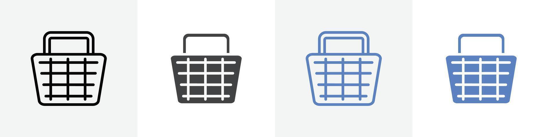 shopping basket icon set use for web ui or app vector