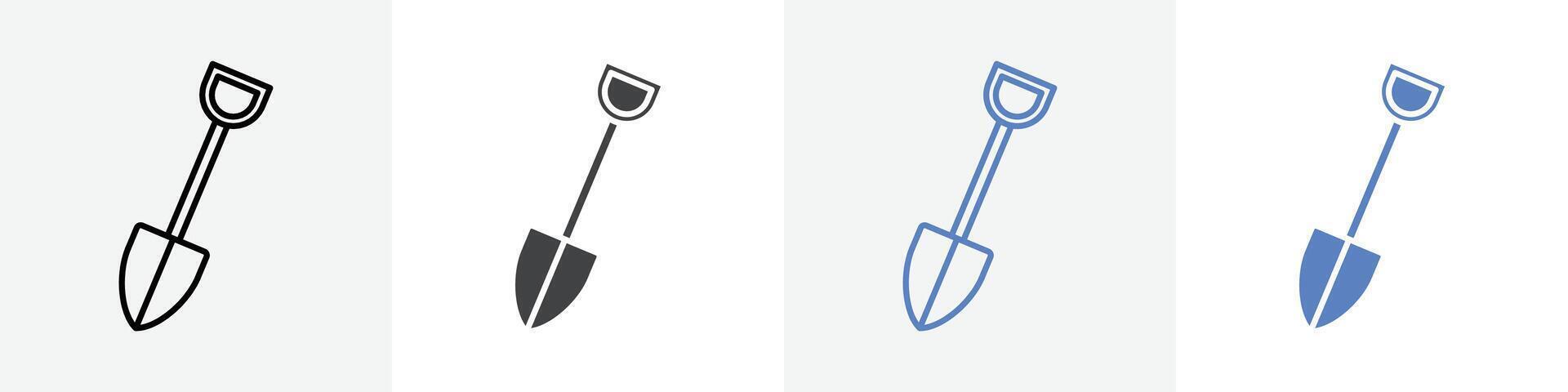 shovel icon set use for web ui or app vector