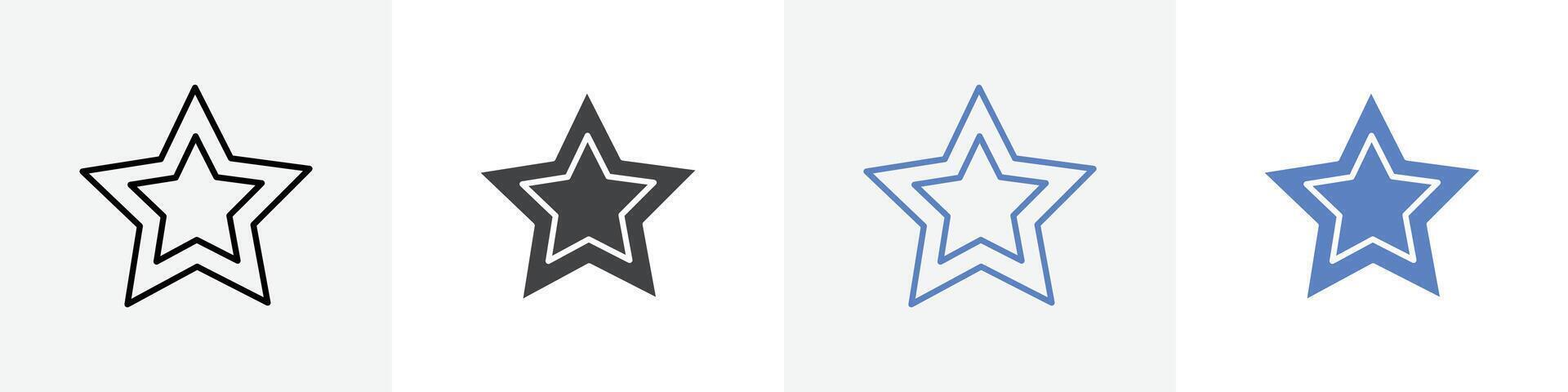 star icon set use for web ui or app vector