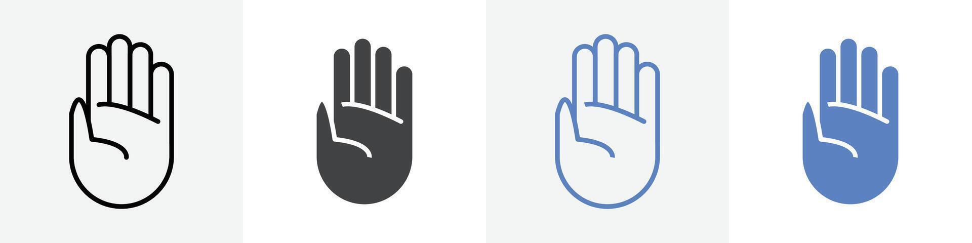 stop hand icon set use for web ui or app vector