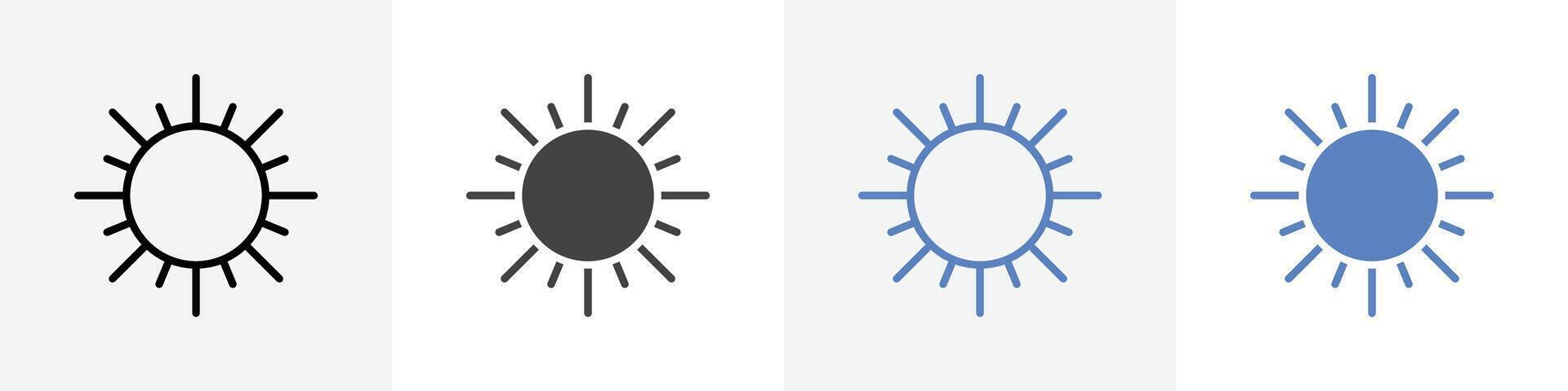 sun icon set use for web ui or app vector