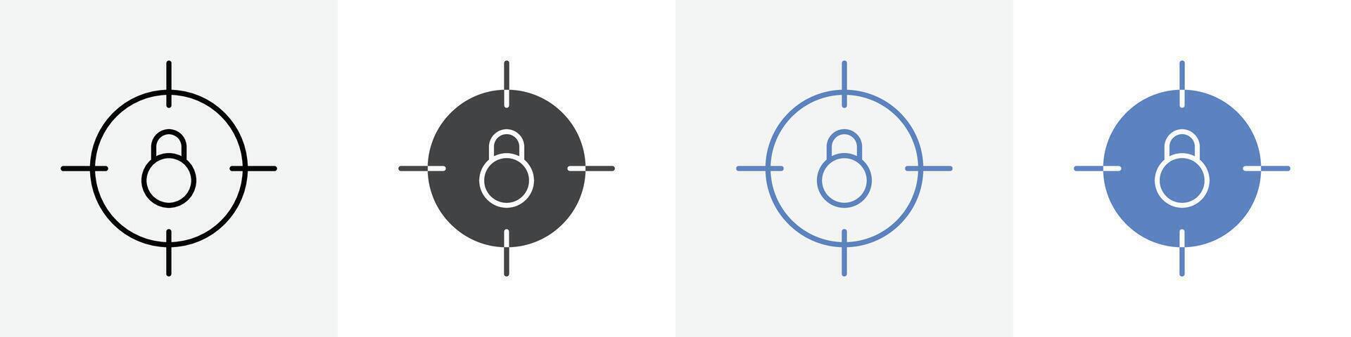 target locked icon set use for web ui or app vector