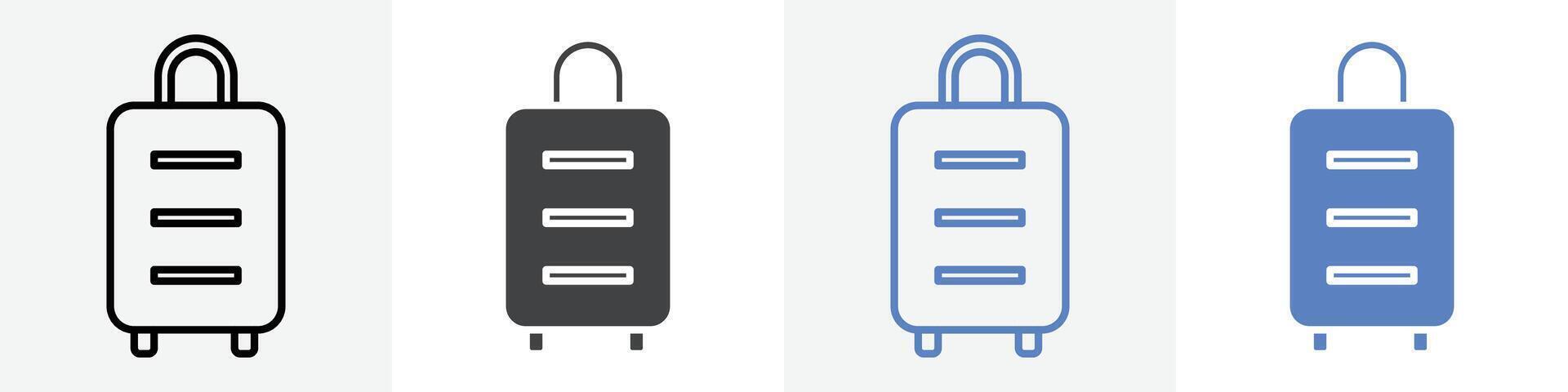 suitcase icon set use for web ui or app vector